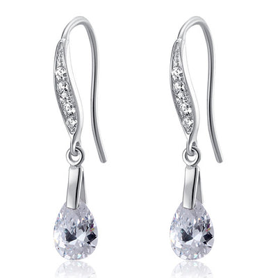 Fashion Pear Cut Dangle Drop Earrings 925 Sterling Silver - diamondiiz.com