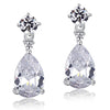 Bridal Pear Simulated Diamond Dangle Earrings 925 Sterling Silver Jewelry - diamondiiz.com
