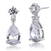 Bridal Pear Simulated Diamond Dangle Earrings 925 Sterling Silver Jewelry - diamondiiz.com