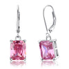 Fashion Bridesmaid Pink Dangle Earrings 925 Sterling Silver - diamondiiz.com
