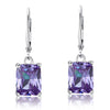Fashion Bridesmaid Purple Dangle Earrings 925 Sterling Silver - diamondiiz.com