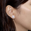 Halo (Removable) Stud Earrings Solid 925 Sterling Silver - diamondiiz.com