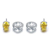 Round Yellow Halo (Removable) Stud Earrings 925 Sterling Silver - diamondiiz.com
