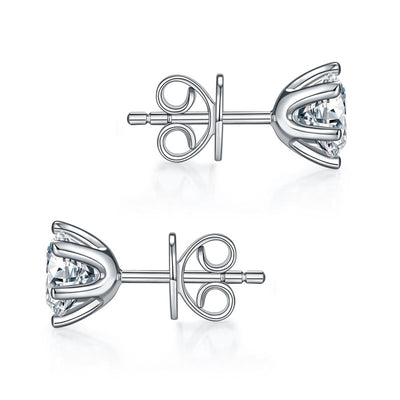 0.5 Carat Moissanite Diamond 6 Claws Stud Earrings 925 Sterling Silver MFE8203