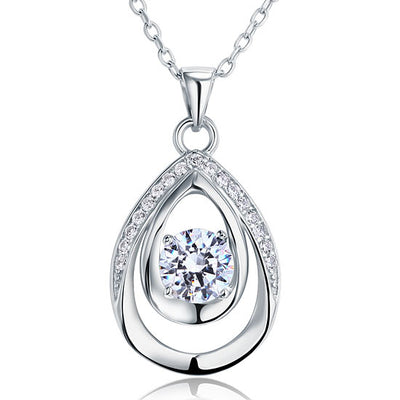 Round Cut Bridesmaid Pendant Necklace 925 Sterling Silver - diamondiiz.com