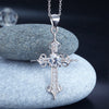 Gothic Cross Pendant Necklace 925 Sterling Silver - diamondiiz.com