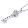 Love Key Pendant Necklace 925 Sterling Silver - diamondiiz.com