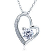 Wedding Heart Pendant Necklace 925 Sterling Silver - diamondiiz.com