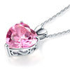 Wedding Bridal Pink Heart Pendant Necklace 925 Sterling Silver - diamondiiz.com