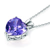 Wedding Bridal Purple Heart Pendant Necklace 925 Sterling Silver - diamondiiz.com