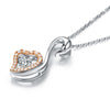 Dancing Stone Swan Pendant Necklace 925 Sterling Silver - diamondiiz.com