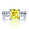Yellow Canary Colour 2 Carat Created Diamond Sterling Silver 925 Ring XFR8033