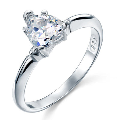 1.5 Carat Heart Cut Created Diamond Engagement Sterling 925 Silver Ring XFR8034
