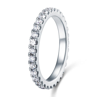 Eternity Solid 925 Sterling Silver Wedding Band Stacking Ring Jewelry - diamondiiz.com