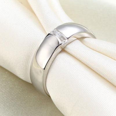 Men's Wedding Band Solid 925 Sterling Silver Ring Jewelry - diamondiiz.com