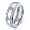 Round Cut Men's Wedding Band Solid 925 Sterling Silver Ring Jewelry - diamondiiz.com