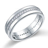 Men's Wedding Band Solid Sterling 925 Silver Created Diamond Ring XFR8068