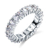 Oval Cut Eternity Solid Sterling 925 Silver Wedding Ring Band Jewelry XFR8069