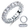 Oval Cut Eternity Solid Sterling 925 Silver Wedding Ring Band Jewelry - diamondiiz.com