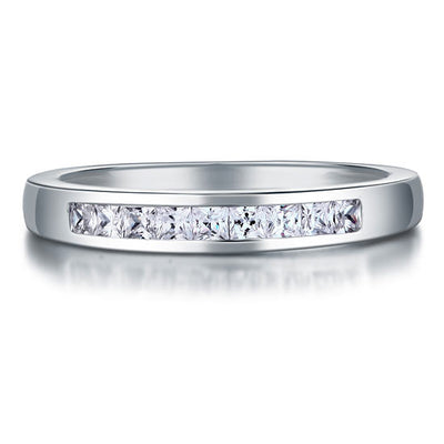 Princess Cut Solid 925 Sterling Silver Wedding Ring Band Jewelry - diamondiiz.com