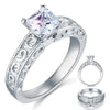 Vintage Style 1 Carat Created Diamond Solid 925 Sterling Silver Wedding Engagement Ring XFR8076