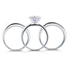 2 Ct Created Diamond 925 Sterling Silver Wedding Engagement Ring Set 3-Pcs XFR8101