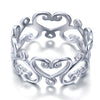 925 Sterling Silver Heart Ring Band Wedding Band Jewelry XFR8139