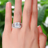 1.5 Carat Princess Created Diamond Solid 925 Sterling Silver Wedding Promise Engagement Ring Set  XFR8141