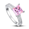 1.5 Carat Princess Cut Fancy Pink Created Diamond 925 Sterling Silver Wedding Engagement Ring XFR8195