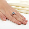 925 Sterling Silver Wedding Engagement Halo Ring 2 Carat Fancy Blue Created Diamond XFR8200