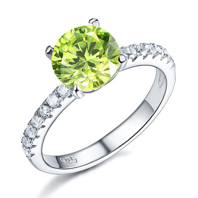 925 Sterling Silver Bridal Wedding Promise Engagement Ring 2 Carat Green Jewelry XFR8214