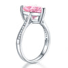 925 Sterling Silver Bridal Engagement Ring 3.5 Carat Heart Pink Created Diamond Jewelry XFR8216