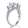 925 Sterling Silver 3-Stone Wedding Ring 2 Carat Created Diamond Jewelry Vintage Style XFR8225