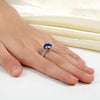 925 Sterling Silver Engagement Luxury Ring 3 Carat Blue Created Tanzanite Jewelry XFR8229