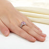 3 Carat Fancy Pink Created Diamond 925 Sterling Silver Wedding Engagement Luxury Ring Promise Anniversary XFR8242