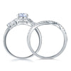 Solid 925 Sterling Silver Wedding Engagement Ring Set Anniversary Art Deco 1 Ct XFR8269
