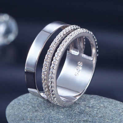 Solid 925 Sterling Silver Wedding Band Ring 2017 New Style Design - diamondiiz.com