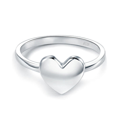 Plain Solid 925 Sterling Silver Ring Heart Fashion Trendy Stylish XFR8288