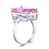 8.5 Carat Pink Created Diamante Stone Solid 925 Sterling Silver Ring Party Luxury Jewelry XFR8307