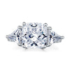 Cushion Cut 4 Carat Solid 925 Sterling Silver Ring Party Luxury Jewelry Created Diamante XFR8310