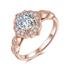 Vintage Style Art Deco Ring Solid 925 Sterling Silver Rose Gold Plated 1 Carat XFR8330