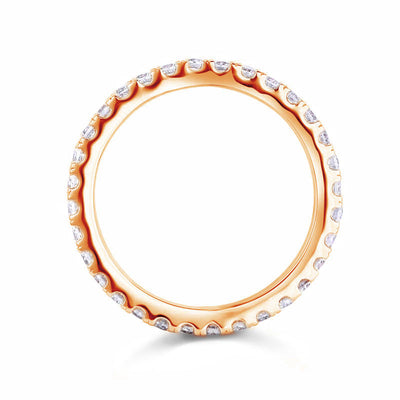 Eternity Ring Created Diamond Solid Sterling 925 Silver Rose Gold Plated Wedding Band  XFR8334