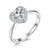 Heart Halo 1 Carat Moissanite Diamond Ring Engagement 925 Sterling Silver MFR8343