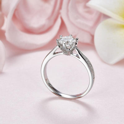 1 Carat Moissanite Diamond Ring Engagement 925 Sterling Silver MFR8344