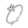 Heart 1 Carat Moissanite Diamond Ring Engagement 925 Sterling Silver MFR8345