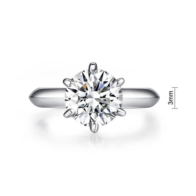 3 Carat Moissanite Diamond (9 mm) Luxury Ring 6 Claws Engagement 925 Sterling Silver MFR8350
