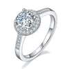1 Carat Moissanite Diamond Ring Halo Engagement 925 Sterling Silver MFR8351