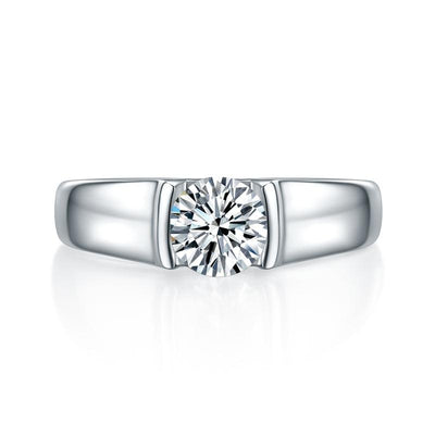 Men's Ring Moissanite Diamond 1 Carat Engagement 925 Sterling Silver MFR8353