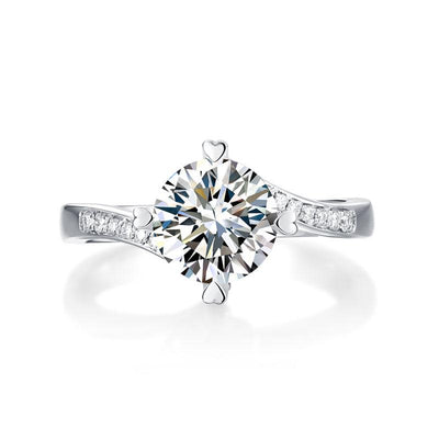 1.5 Carat Moissanite Diamond Ring Heart Shape Prong 925 Sterling Silver MFR8359