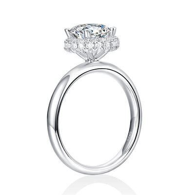 1.5 Carat Moissanite Diamond Ring Halo 925 Sterling Silver MFR8360